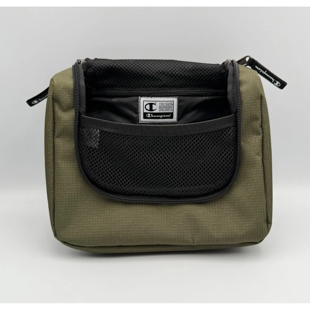 NWT Champion Defender Hanging Toiletry Bag Chive Green Travel Wash Kit Case